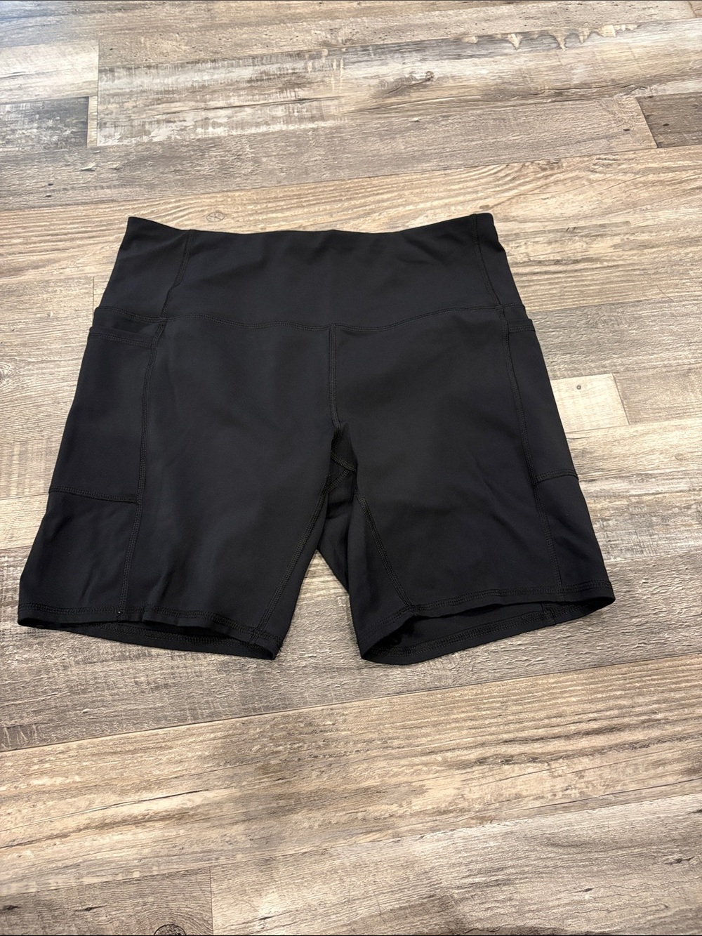 RBX Black High-Rise Performance Bike Shorts with Side Pockets